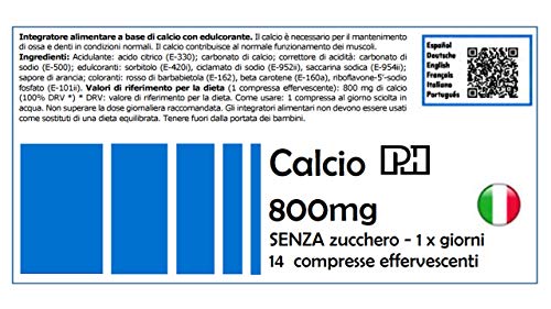 CALCIO PH 800 mg 14 comprimidos efervescentes sabor NARANJA.