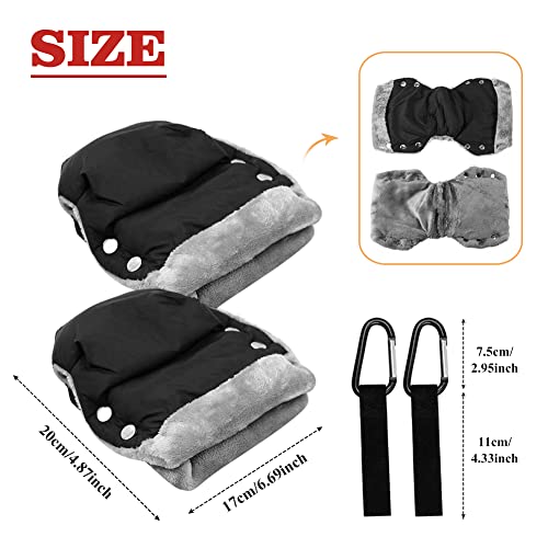 Calentadores de manos para cochecito, Guantes de Silla de paseo negro de invierno tamaño universal para cochecito de bebé impermeable regalo para niños pequeños para nuevas madres