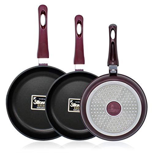 Callaway Bordeaux Batería Cocina Inducción 8 Piezas Aluminio Fundido Antiadherente, Set Cazuelas Tapas Cristal, Sartenes, Cazo, Sartén guisera, Gran Espesor, Vitrocerámica, Gas