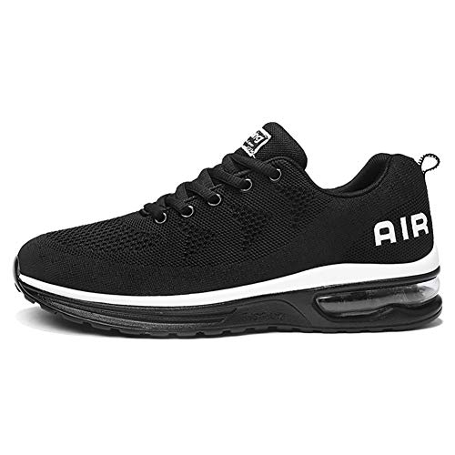 Calzado Deportivo para Hombres y Mujeres Calzado para Correr Zapatillas con amortiguación de Aire Zapatillas para Caminar al Aire Libre Blanco Negro 41