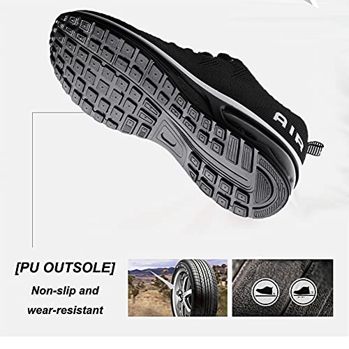 Calzado Deportivo para Hombres y Mujeres Calzado para Correr Zapatillas con amortiguación de Aire Zapatillas para Caminar al Aire Libre Blanco Negro 41