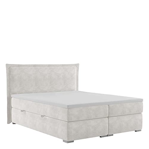 Cama de Matrimonio con canapé TORESS, Cama Continental, canapé, 140/160/180 cm, Cama con Almacenamiento (140 cm x 200 cm, Beige)