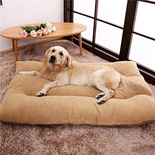 Cama ortopédica para mascotas, gran tamaño de 2 lados de felpa suave para dormir para mascotas, colchón, funda lavable, almohada para perro, cesta de perro caliente para perros grandes