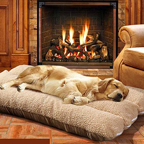 Cama ortopédica para mascotas, gran tamaño de 2 lados de felpa suave para dormir para mascotas, colchón, funda lavable, almohada para perro, cesta de perro caliente para perros grandes