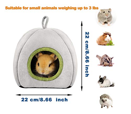 Cama para cobayas, lecho para Conejos,casa para hámsteres para cobayas, hámsteres sirios, Chinchillas, Hurones y Otros Animales pequeños Que pesen Menos de 1,2 kg (Gris)