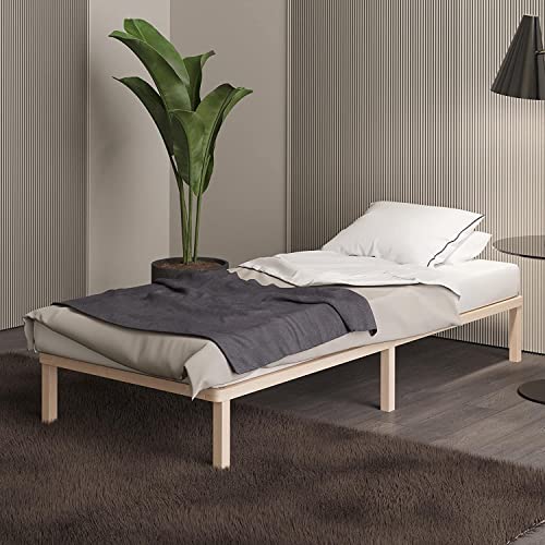 Cama Somier Individual de Madera 100x200 cm - hasta 250 kg - Madera de Abedul Certificada FSC Sin Pegamento