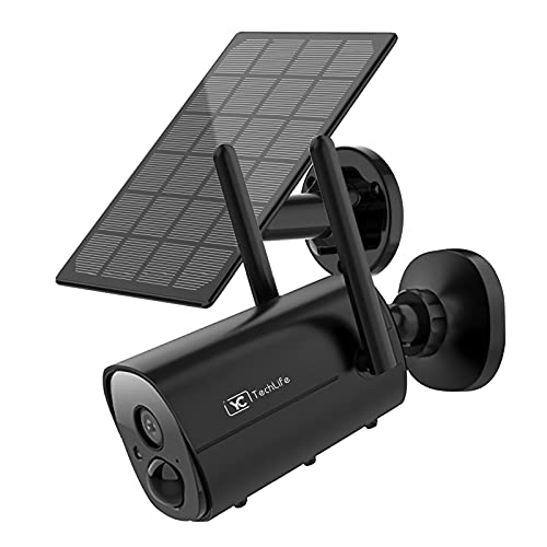 Cámara de Seguridad Inalámbrica para Exteriores, Cámara de Seguridad con Pilas Recargables WiFi Solar, Cámara de Vigilancia para Exteriores 1080P con Visión Nocturna, Audio Bidireccional