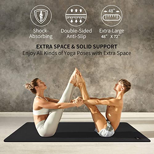 CAMBIVO Esterilla Deporte Grande, Esterilla Yoga 122cm Ancho, Colchoneta Gimnasia, Esterilla Fitness, Yoga Mat para Ejercicio en Casa, Gimnasio, Pilates, Gym