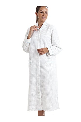 Camille Mujer Azul Punto Blanco Housecoat 46-48