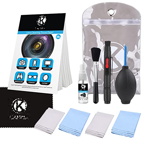 CAMKIX Cleaning Kit - Pack de Limpieza de Equipos fotográficos (Canon, Nikon, Pentax, Sony) con Fluido de Limpieza