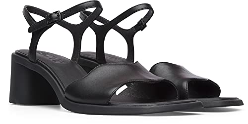 CAMPER K201168 MEDA Sandal, Sandalias con tacón. Mujer, Negro, 39 EU