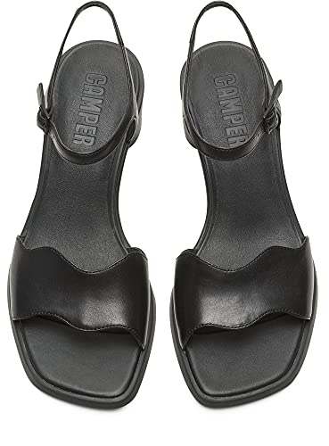 CAMPER K201168 MEDA Sandal, Sandalias con tacón. Mujer, Negro, 39 EU