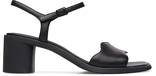 CAMPER K201168 MEDA Sandal, Sandalias con tacón. Mujer, Negro, 39 EU