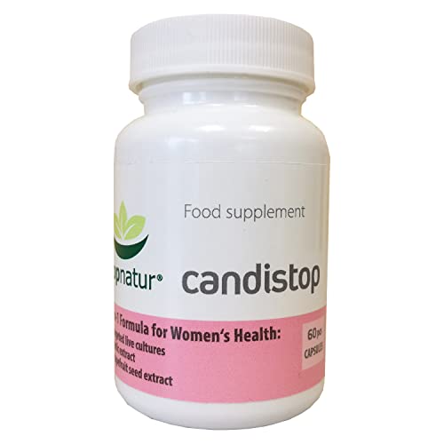 CANDISTOP - Complejo para Combatir Complicaciones por Hongo Candida. Eliminación de Infeccio de Candidiasis. Formula 100% Natural con Probióticos, Prebióticos, Extracto de Pomelo y Ajo