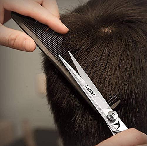 Candure Tijeras de Peluqueria Profesional Tijeras de Pelo - Tijeras de Peluquero de Acero Inoxidable para Corte Pelocon de para Hombre y Mujer