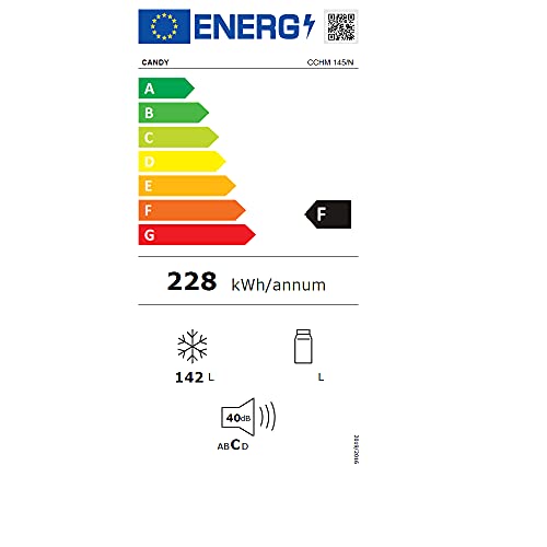 Candy CCHM 145/N - Congelador arcón pequeño, 142 l, control mecánico, condensador oculto, cesto, rasqueta, 40 dba, clase F, blanco