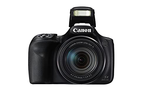 Canon PowerShot SX540 HS - Cámara digital de 20.3 Mp (pantalla de 3”, zoom óptico de 50x, NFC, WiFi), negro