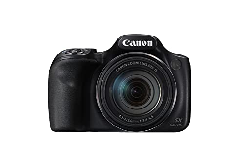 Canon PowerShot SX540 HS - Cámara digital de 20.3 Mp (pantalla de 3”, zoom óptico de 50x, NFC, WiFi), negro