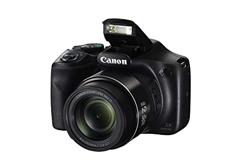 Canon PowerShot SX540 HS - Cámara digital de 20.3 Mp (pantalla de 3”, zoom óptico de 50x, NFC, WiFi), negro