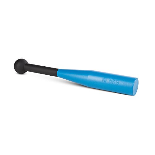 CAPITAL SPORTS Bludgeon Clubbell Maza de entrenamiento, clubbells, clubbells entrenamiento (musculación hombros brazos y manos, ejercicios pendulares, swing, negra/azul acero colado, 6 kg peso)