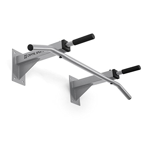 Capital Sports Tyro S1 - Barra dominadas, Dominadas con Base de Acero Resistente, Barra de dominadas de Pared hasta 350 kg, Asas de plástico, Zona de Agarre Antideslizante, Tacos de fijación, Blanco