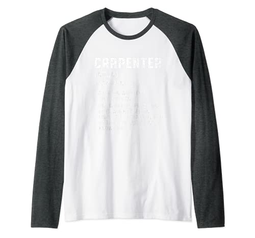 Carpintero Definición Artesano Madera Martillo Hacha Camiseta Manga Raglan