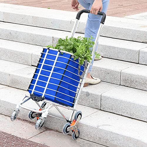 Carrito de Compras Plegable de Gran Capacidad con 8 Ruedas con Bolsa Impermeable Extraíble - Carrito Salvaescaleras Multiusos de Aleación de Aluminio