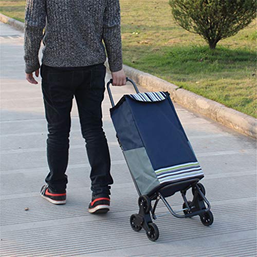 Carritos De La Compra, 6 Ruedas Subir Escaleras Silla Plegable Carrito De Compras Carro De Personas Mayores Black