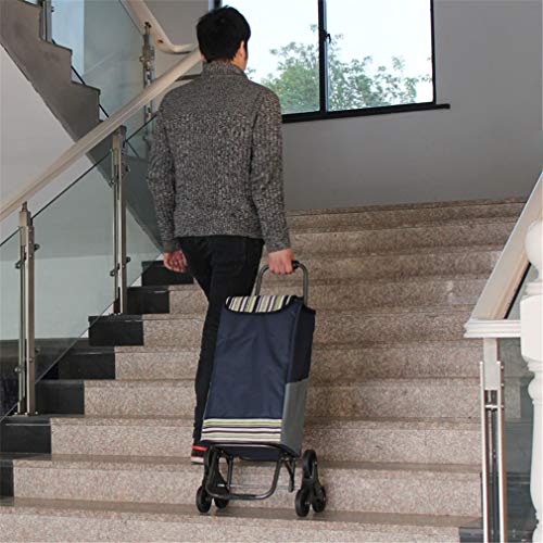 Carritos De La Compra, 6 Ruedas Subir Escaleras Silla Plegable Carrito De Compras Carro De Personas Mayores Black