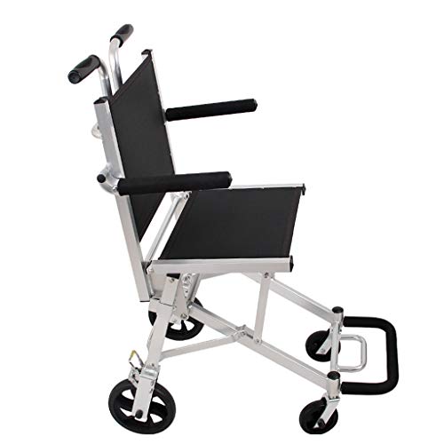 Carritos de la compra Silla de Ruedas Silla de Ruedas para Mayores Carro pequeño Silla de Ruedas de aleación de Aluminio Silla de Ruedas Plegable Puede soportar 100 kg