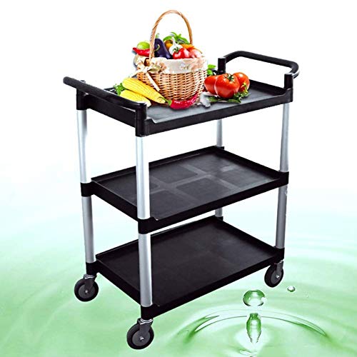 Carro de Almacenamiento de Cocina de 3Tier Serving Utility Trolley, Carro de Limpieza con Ruedas para Cocina, Hoteles, Restaurantes Y Residencias de Ancianos, T-C, S86x43x94cm