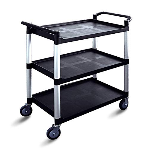 Carro de Almacenamiento de Cocina de 3Tier Serving Utility Trolley, Carro de Limpieza con Ruedas para Cocina, Hoteles, Restaurantes Y Residencias de Ancianos, T-C, S86x43x94cm