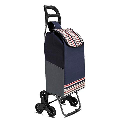 Carro de Compras Plegable Espesar el Carro de Equipaje de Escalada de Acero con Bolsa Impermeable Ruedas duraderas de PU Carro de Escalada portátil@36cm28cm95cm_36cm28cm95cm