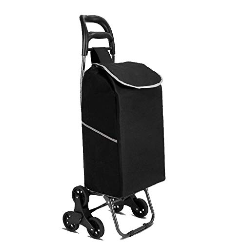 Carro de Compras Plegable Espesar el Carro de Equipaje de Escalada de Acero con Bolsa Impermeable Ruedas duraderas de PU Carro de Escalada portátil@36cm28cm95cm_36cm28cm95cm