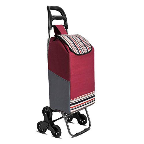 Carro de Compras Plegable Espesar el Carro de Equipaje de Escalada de Acero con Bolsa Impermeable Ruedas duraderas de PU Carro de Escalada portátil@36cm28cm95cm_36cm28cm95cm