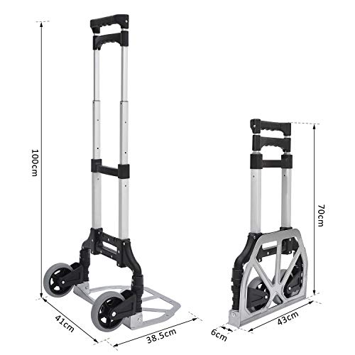 Carro Plataforma de Transporte Carretilla Plegable Carretilla de Mano hasta 70 kg