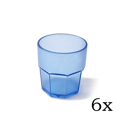 Cartaffini Agile Juego 6 Vasos irrompibles, Azul, 6 Unidad