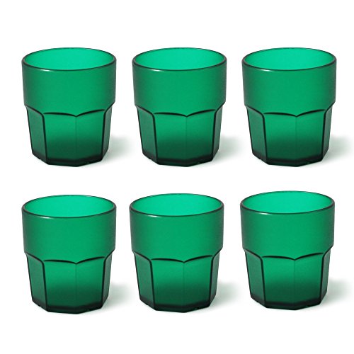 Cartaffini t28000vex6 Vasos, Policarbonato, Verde, 6 Unidad