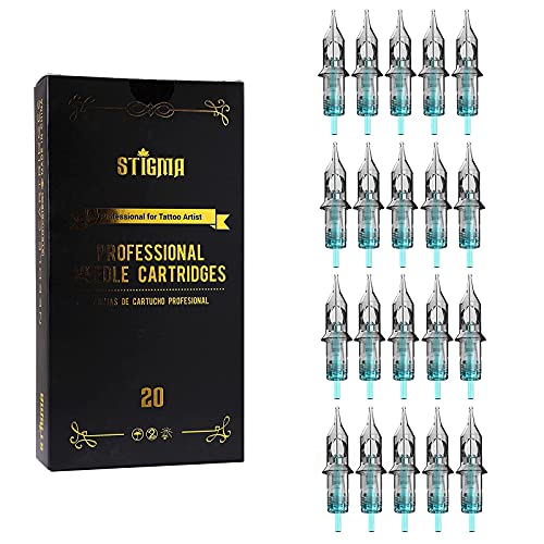 Cartuchos de Agujas de Tatuaje,20 Piezas Premium Tattoo Needles Cartridge con Membrana Agujas de Tatuaje de Revestimiento Estéril para Suministros de Tatuaje 5RL