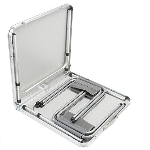 Casaria Mesa de Aluminio Plegable XXL 4 taburetes Plegables función de Maleta Camping Transporte fácil Gris jardín