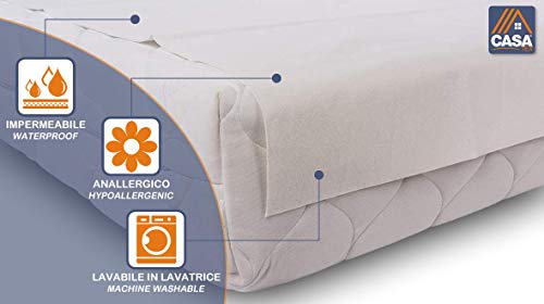 Casatex Cubre Colchon Impermeable, Sábana Impermeable Reutilizable, Lavable a máquina - Protector de Colchón para Cama Adultos y de Niños - para colchón de una Plaza y Media