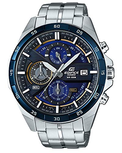 Casio EDIFICE Reloj en caja sólida, 10 BAR, Azul/Negro, para Hombre, con Correa de Acero inoxidable, EFR-556DB-2AVUEF