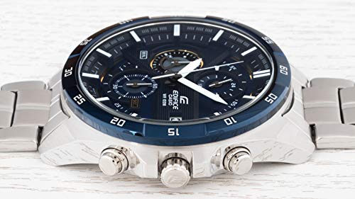 Casio EDIFICE Reloj en caja sólida, 10 BAR, Azul/Negro, para Hombre, con Correa de Acero inoxidable, EFR-556DB-2AVUEF