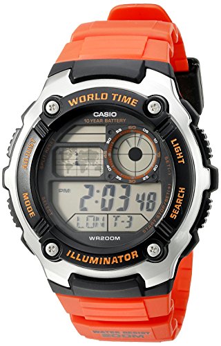 Casio Reloj de cuarzo para hombre AE-2100W-4AVCF Digital de 10 años de batería digital de cuarzo naranja