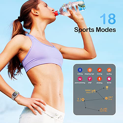 CatShin Smartwatch Mujer Reloj Inteligente Hombre Impermeable con Pulsómetro, Podómetro, Calorías, Brújula, 1.65 Pulgadas Pulsera Actividad Relojes Inteligentes Deportivo para Android iOS