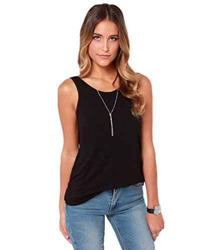 Cayuan Camisetas Sin Manga Mujeres Espalda Descubierta V Camiseta de Tirantes Chalecos Anchas Chalecos Top Blusas Tops Verano Negro