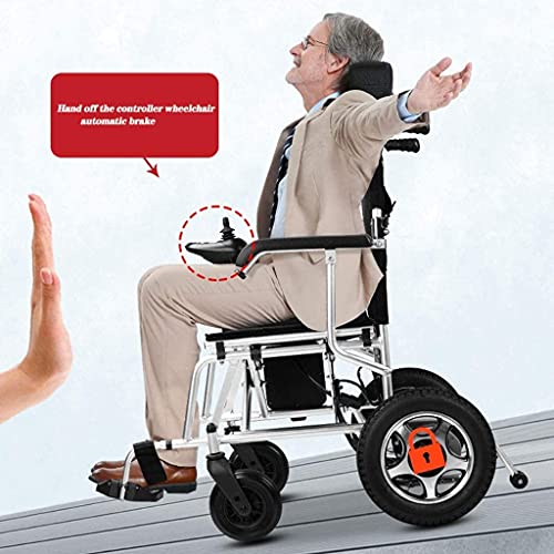 CCAN Silla de Ruedas Ligera, Plegable, eléctrica, para discapacitados, Carrito Plegable, Scooter para discapacitados, Capacidad de acción compensatoria, Silla eléctrica, B, 6Ah Interesting Life