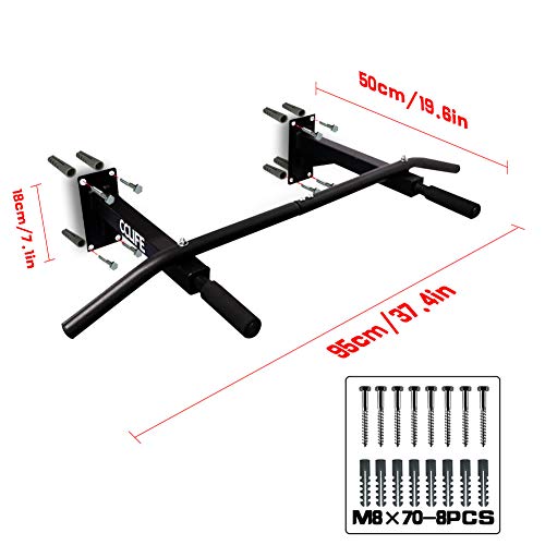 CCLIFE ZERRO Barras de dominadas para Pared Pull up Bar Maquina para Espalda Gimnasio Carga Máxima 250 kg-ZERRO