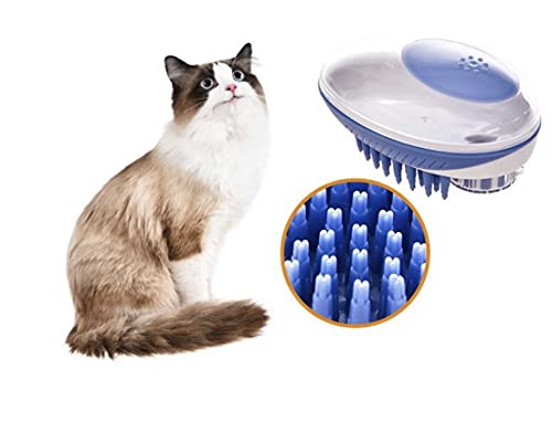 Cepillo de lavado para perros multiusos clic, pulveriza y lava champú y agua para baño y aseo – Dispensador de animales domésticos y cardador para perros, gatos, hámster y otros animales (azul)