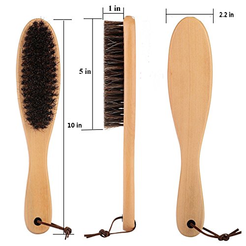 Cepillo para Ropa, Remover Pelusa, cerdas de Crin de Caballo genuinas, Suaves, auténticas, con Mango de Madera de Cokaka, 1-Pack (Solid Wood)